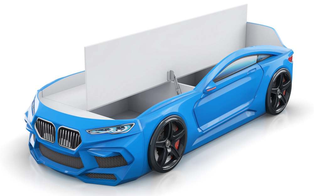 Кровать-машинка «Romeo» Голубой + ящик «книжка»