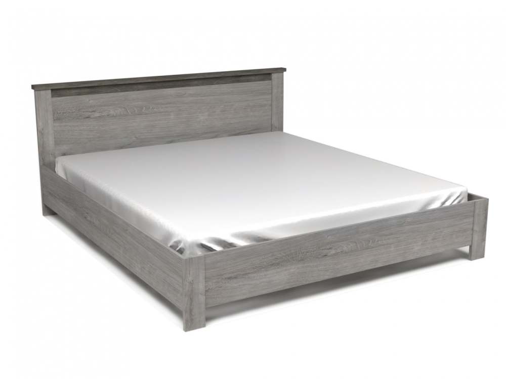 Кровать 2-х спальная «Денвер» 180 Риббек серый/Камень темный