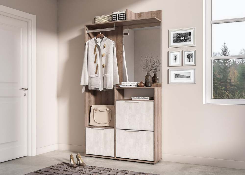 Шкаф комбинированный 10.13 «Темпо» Дуб Винтаж Оксид/Шелковый камень