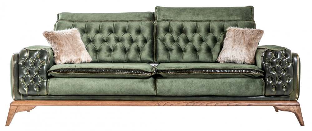 Диван 3х местный «Lotus» без спального места Зеленый
