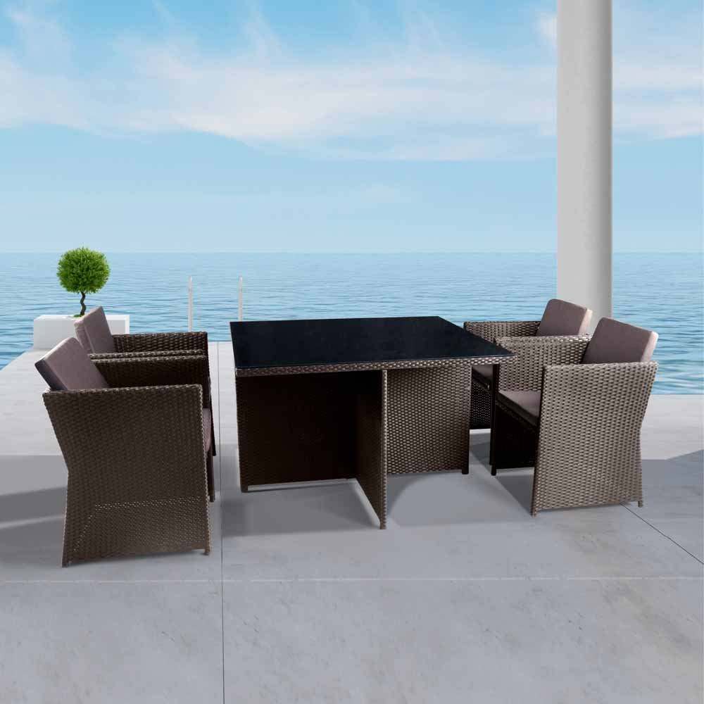 Обеденный комплект плетеной мебели «T300A/Y300A» W53 Brown