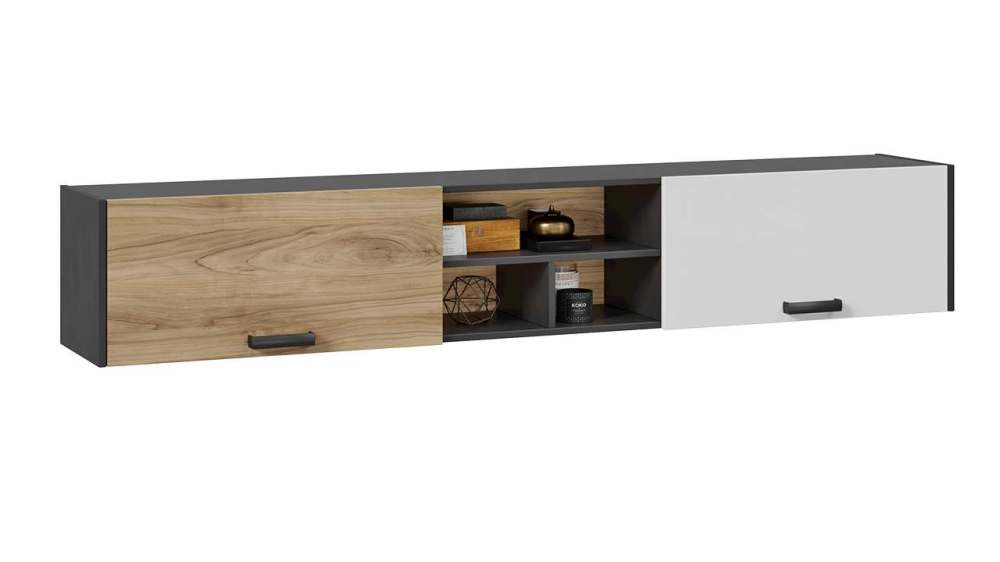 Шкаф навесной «Рико» Белый/Коричневый