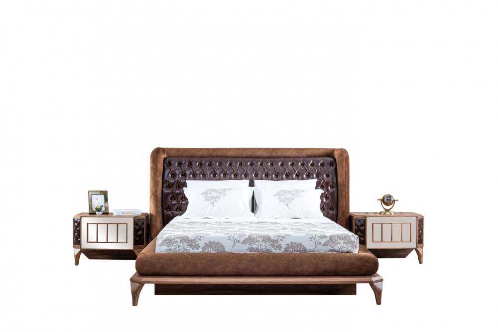 Кровать 160 с тумбочками «Lotus» Коричневый