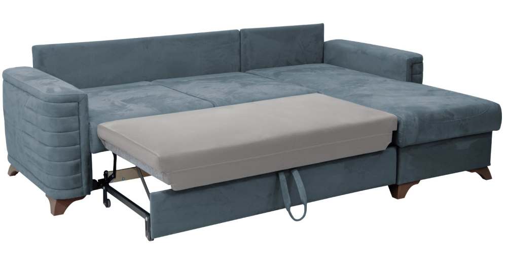 Диван-кровать угловой  «Джейми» ТД 170 Бентли 08 серо-голубой