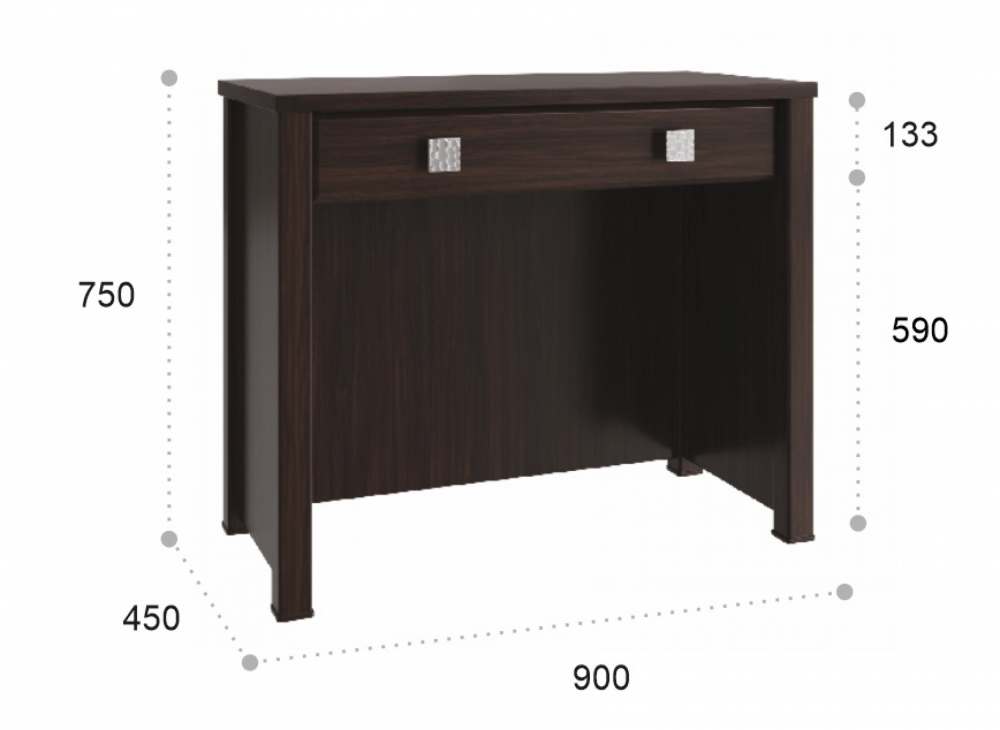 Стол туалетный «Изабель» ИЗ-40К Орех темный new размеры