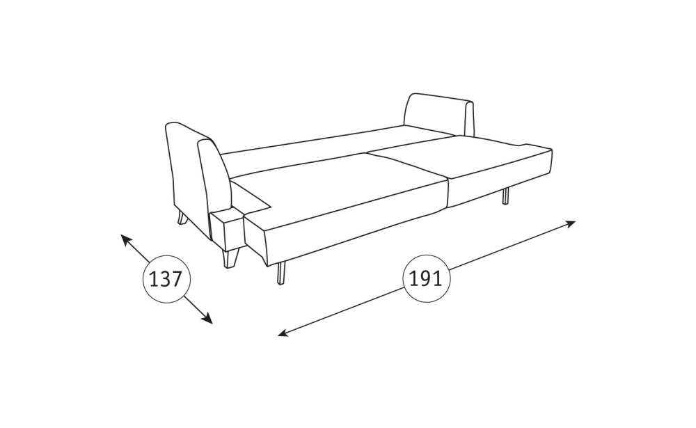 Диван в скандинавском стиле «Дамаск» ТД 210 Лаунж 27 коралловый