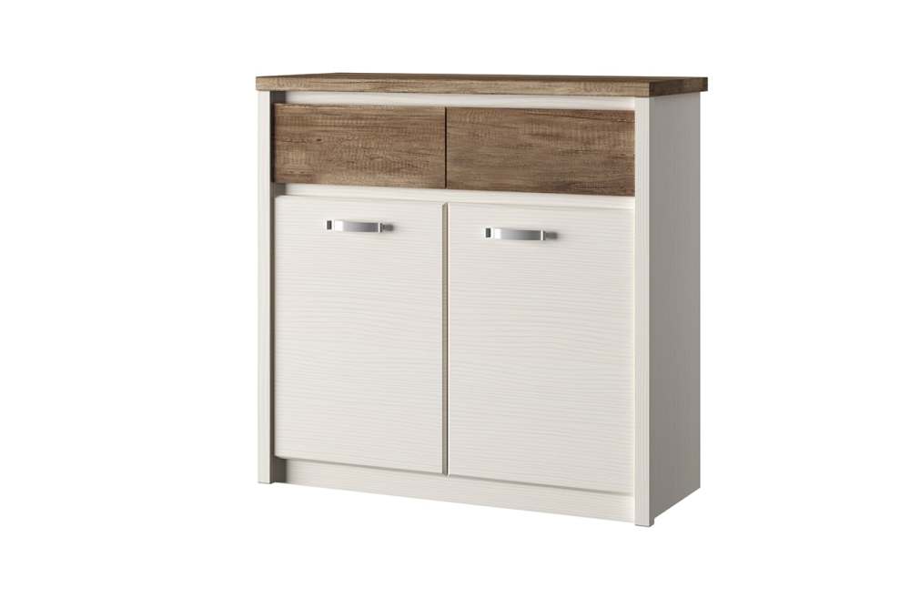 Тумба 2D2S «PROVENCE» Вудлайн кремовый/Дуб каньон, 96,8х95,2х40 см