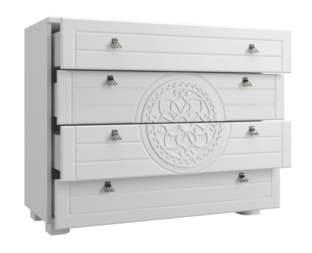 Комод «Монблан» МБ-37К белое дерево, глубина 45 см