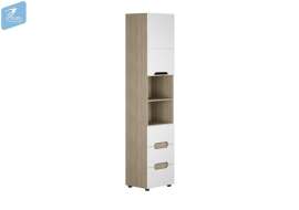 Шкаф 1-створчатый комбинированный ШК-018 «Палермо-3» Ясень шимо светлый/МДФ Белый глянец