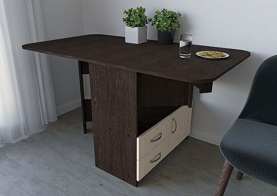 Стол-книга «2» Дуб венге/дуб молочный