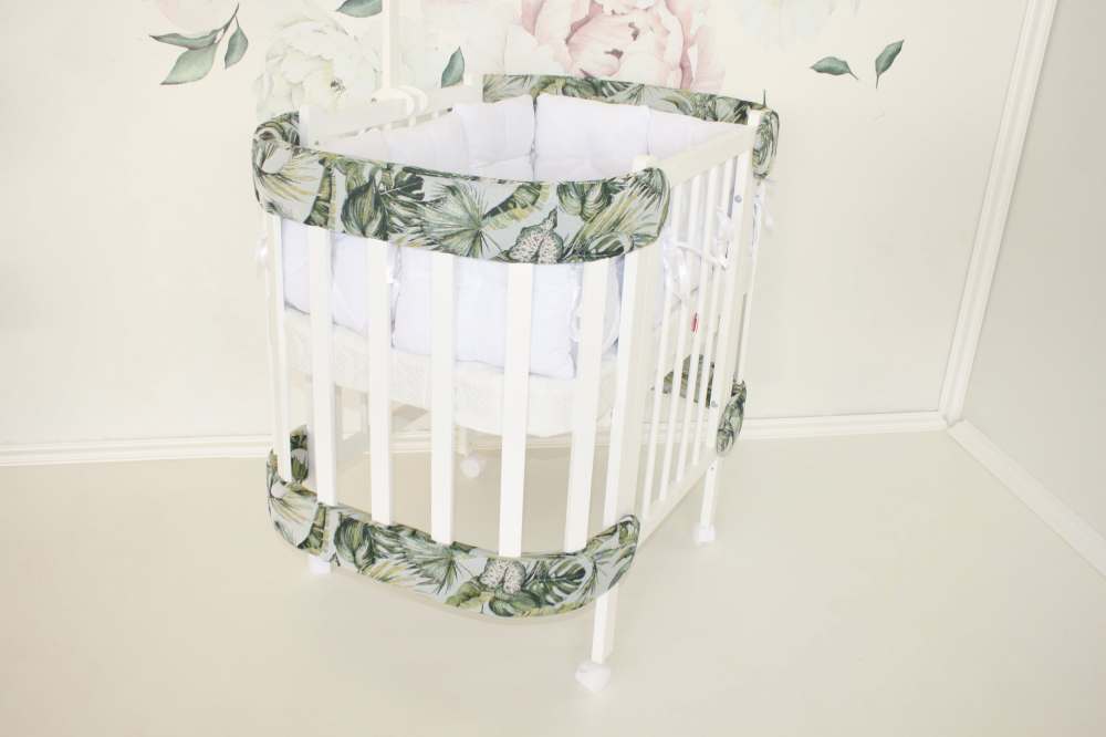 Кроватка «Elite» Белая/Тропик