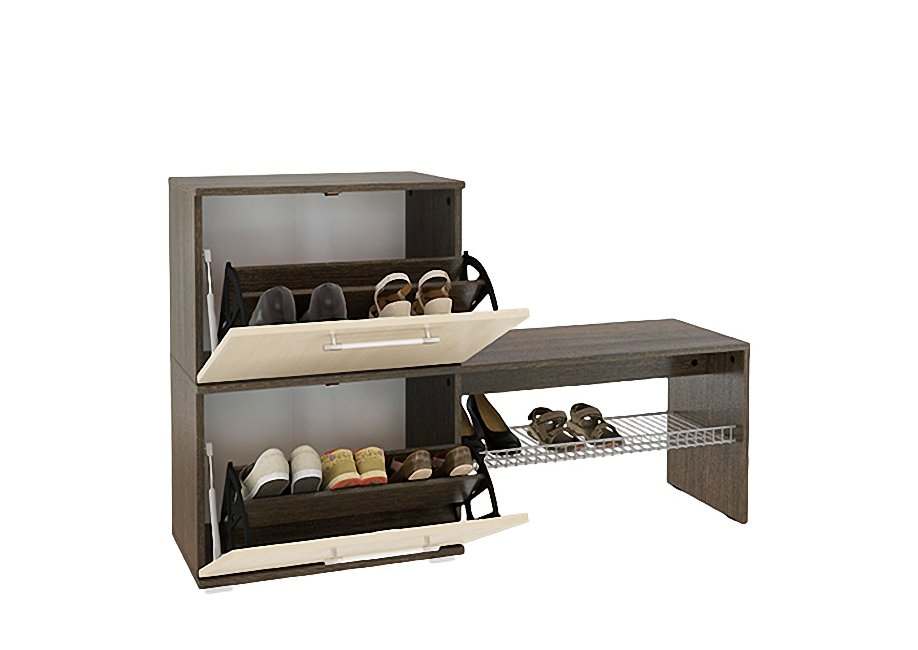 Вместительная обувная тумба с подставкой