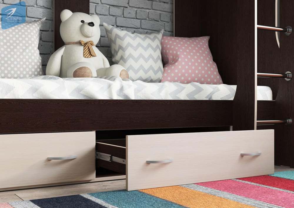 Кровать двухъярусная «Мийа-А» Венге/Дуб молочный