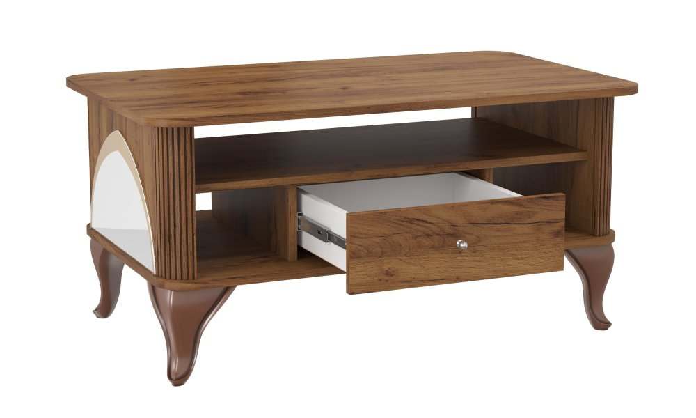 Стол журнальный с зеркалом 43.15 «Стефани» Таксония/Таксония патина