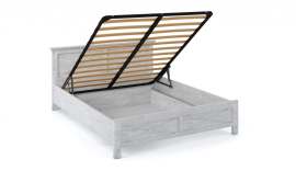Кровать 160 с подъемным механизмом «Лорена» Бетон Паин белый