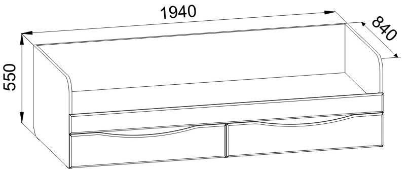Кровать «Капитошка» ДК-11К Береза снежная/синий-ваниль