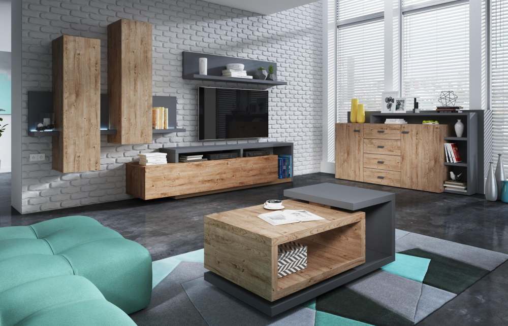 Гостиная «Bota» 24JRFG Антрацит/дуб ribbec