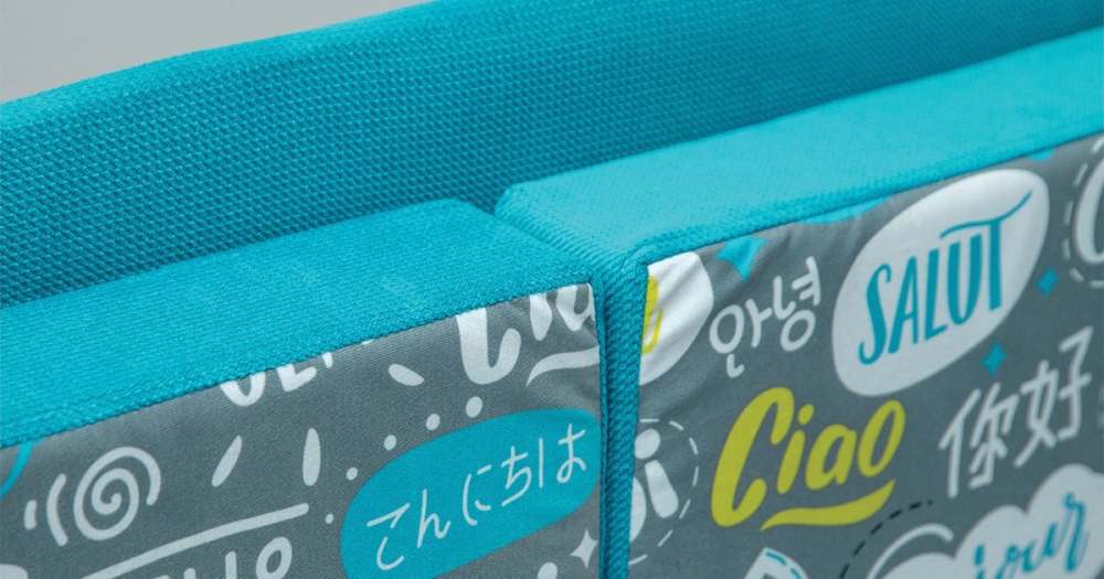 Тахта «Балу» Фибра Чао серый, бирюзовый лайм