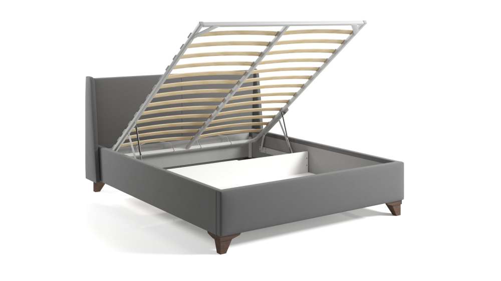 Кровать «Лорен», размеры: 140/160/180 см  Микровелюр серый