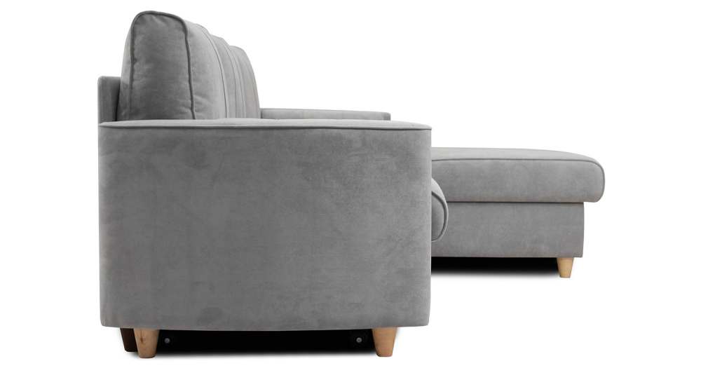 Диван-кровать угловой «Лора» ТД 328 Ультра дав серебристый серый