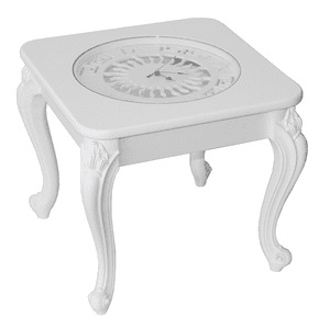 Столик журнальный «Часы» МДФ Белый/Стекло