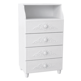 Комод «Соня Премиум» СО-5К Белый структурный/белое дерево, высота 100 см