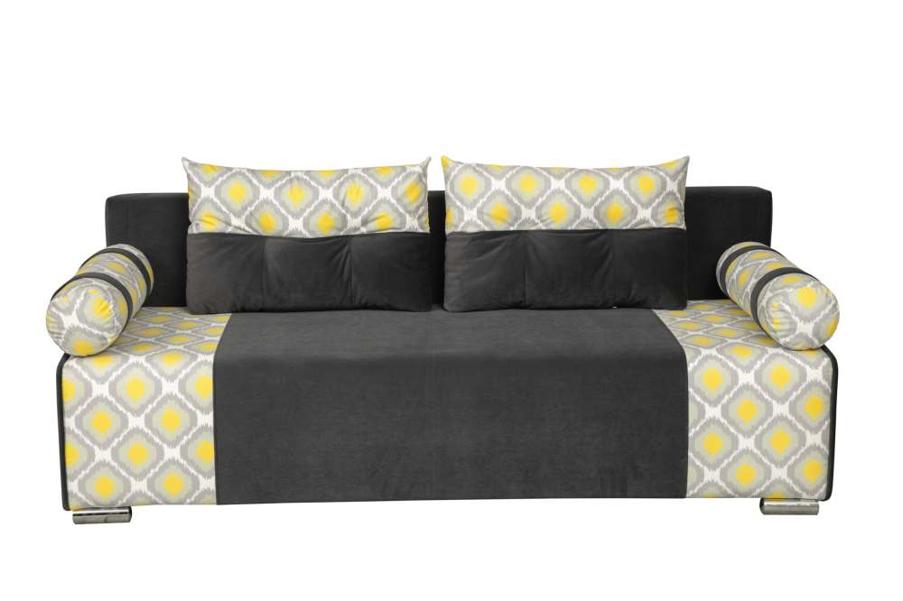 Диван-кровать «Лацио» Велюр графит/Микровелюр грета