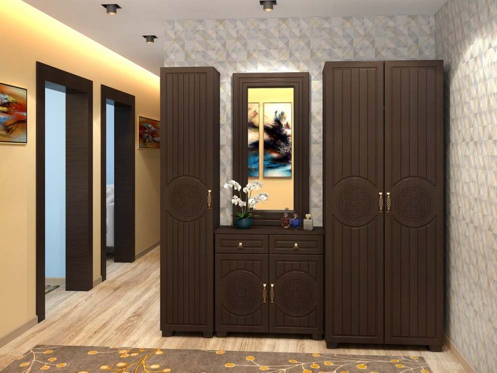 Модульная прихожая «Монблан» Венге подлинный/орех шоколадный вариант 3