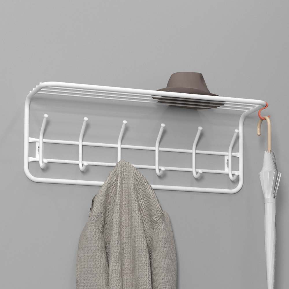 Вешалка с полкой 2х ярусная 80 Белый