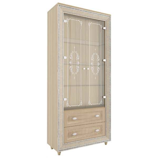 Шкаф-витрина «Калипсо» 2, Туя светлая, ширина 83 см