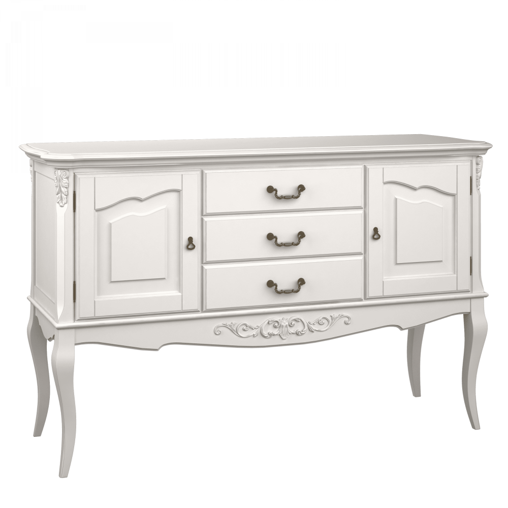 Стол-консоль «B907» 2 распашных фасада, цвет слоновая кость, 1560x520x965 мм