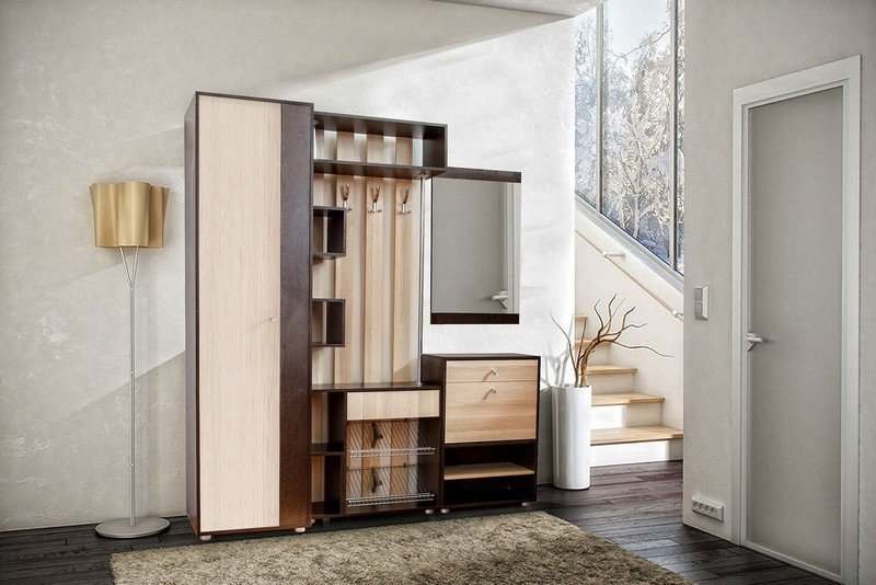 Модульная прихожая «Мини-Лайт» Венге/Ясень