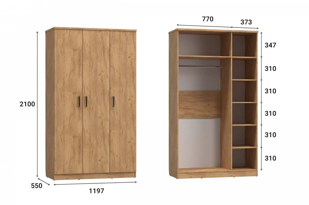 Размеры шкафа