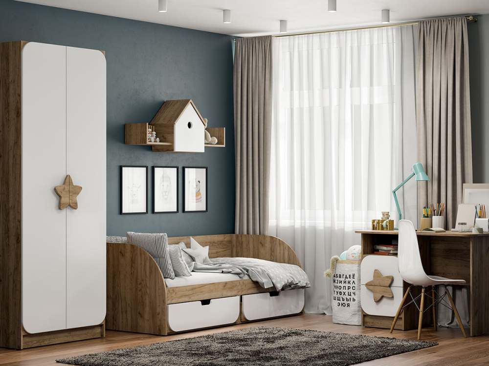 Детская «Колибри» Дуб крафт золотой/Белый софт