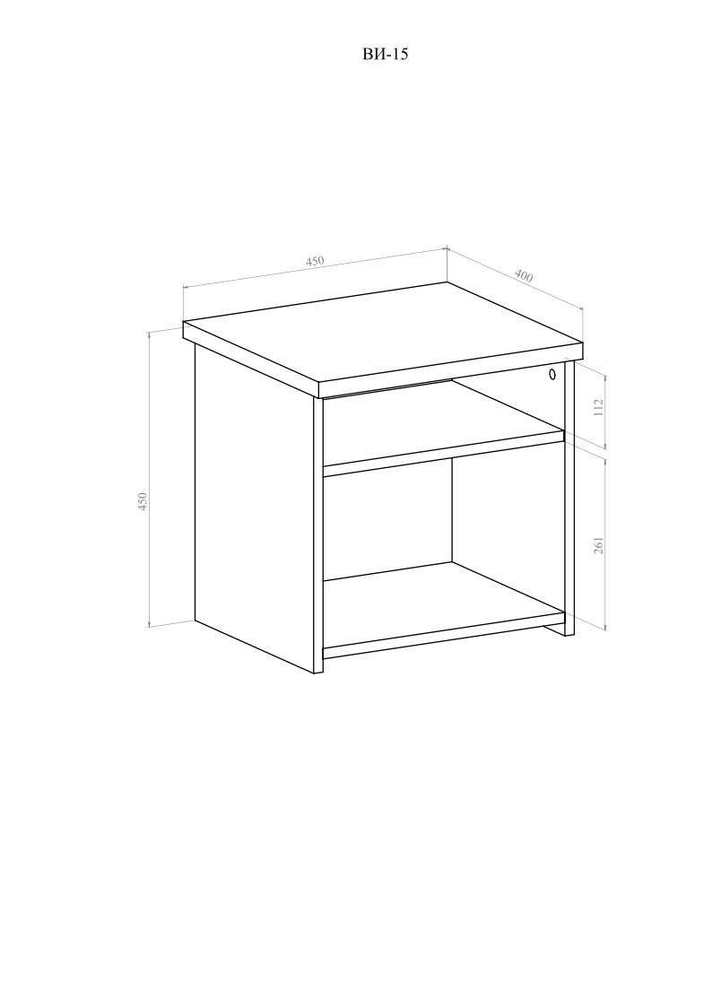 Тумба прикроватная «Виктория» ВИ-15 Дуб крафт золотой