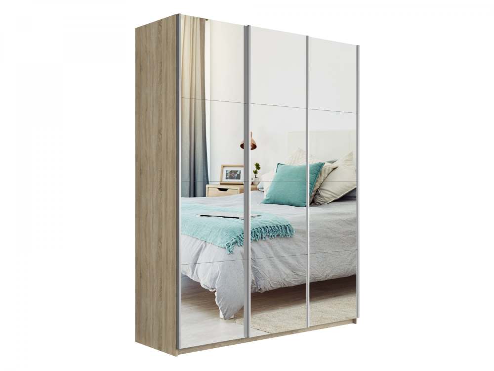 Шкаф-купе 3-х дверный «Прайм» 3 двери зеркало/Сонома