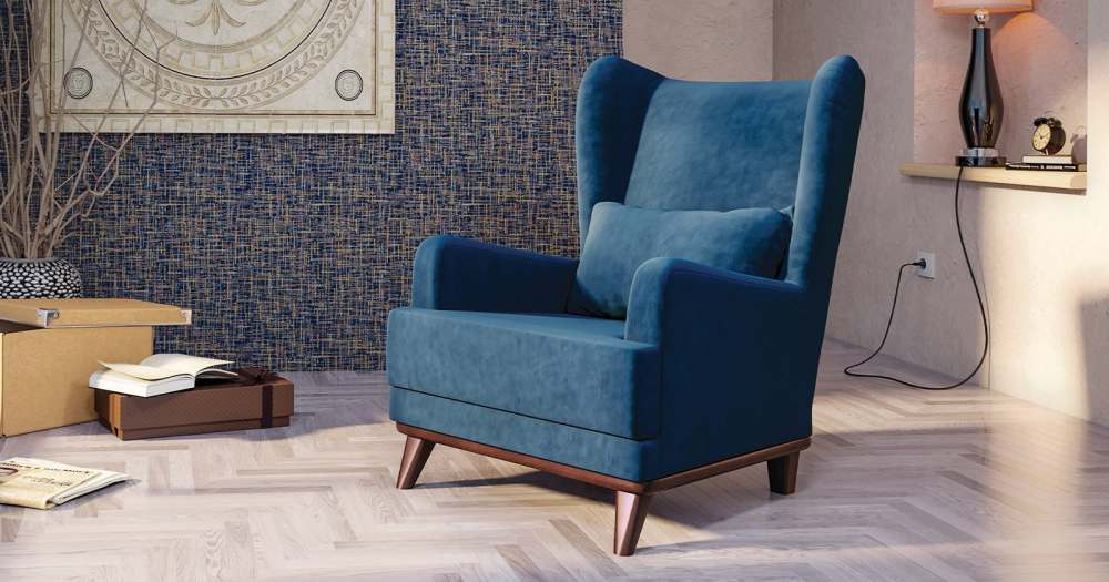 Кресло  «Оскар» темно-синий сапфировый