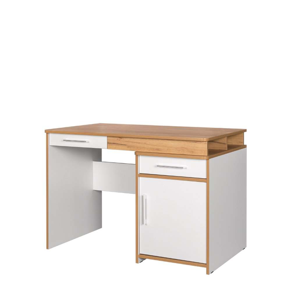 Стол письменный 12.25 «Вуди» Белый премиум/Дуб Золотой CRAFT