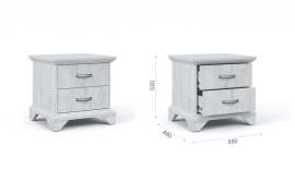 Тумба прикроватная «Лорена» Бетон Паин белый