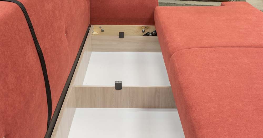 Диван в скандинавском стиле «Дамаск» ТД 210 Лаунж 27 коралловый