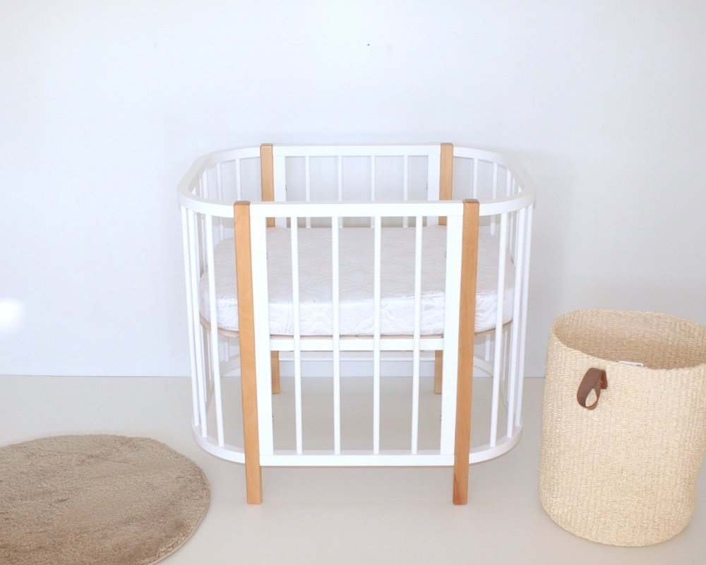 Кроватка «PAPPY» Белая/Натуральный Бук