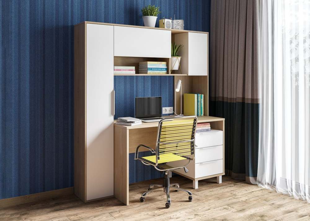 Стол рабочий 12.95 «Комфорт» Дуб сонома/Белый шагрень