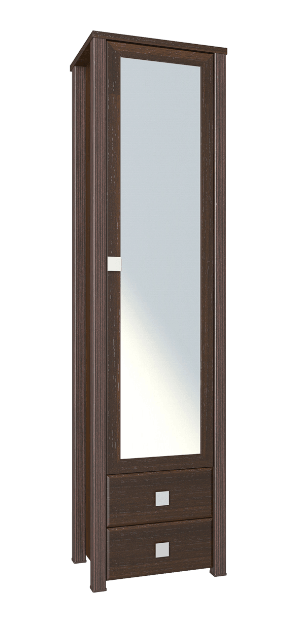 Шкаф-пенал с зеркалом «Изабель» ИЗ-17 Орех темный