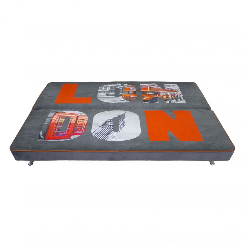 Диван «Хит» Лондон/Пони графит, размеры: 207x98x98 см