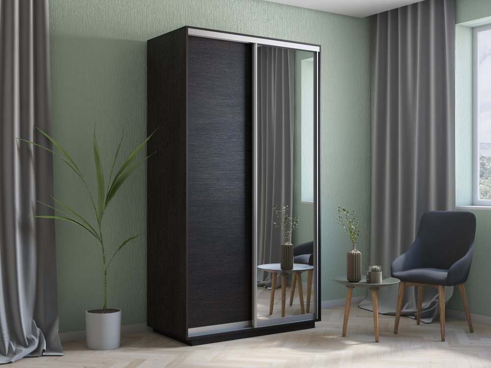 Шкаф-купе «Хит» Медиум ДСП/Зеркало Венге