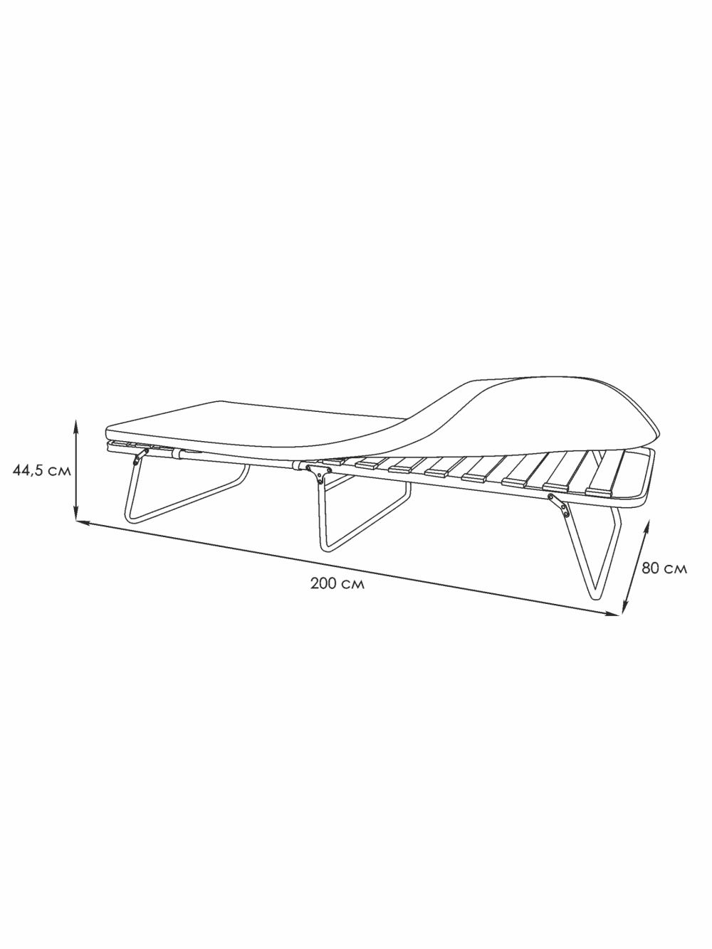 Кровать раскладная «Марфа-3» увеличенная на ламелях с мягким матрасом
