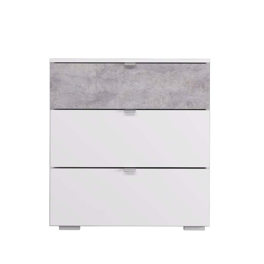 Комод 9 «Акцент» Белое сияние/Цемент светлый 