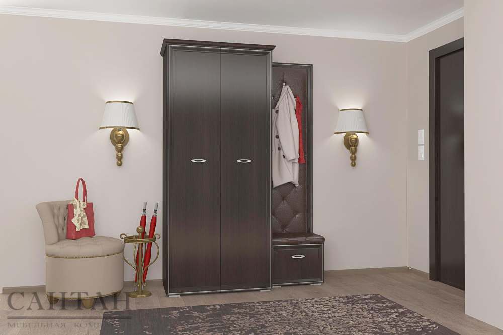 Прихожая «Эйми 4» Венге/Патина серебро