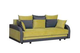 Диван-кровать «Аджио» Жаккард серый/жаккард горчица