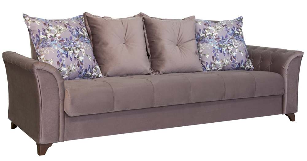 Диван 961 Лекко ява серо-розовый, спальное место 195x131 см